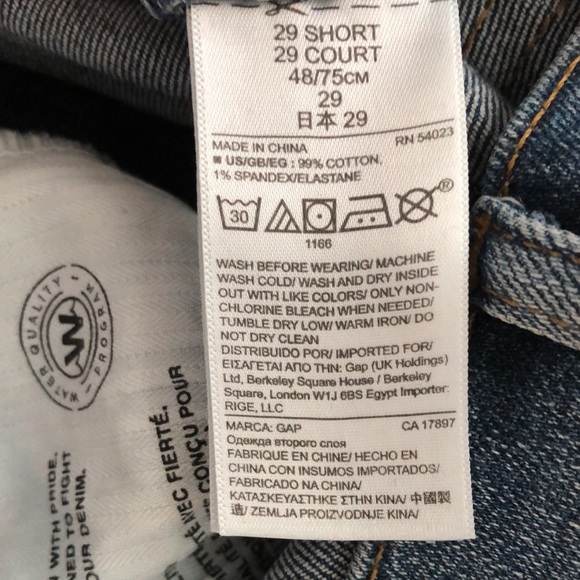 Gap Real Straight 29 short/ ankle/ crop 99 % cotton 1% spandex/ elastane - Picture 6 of 11